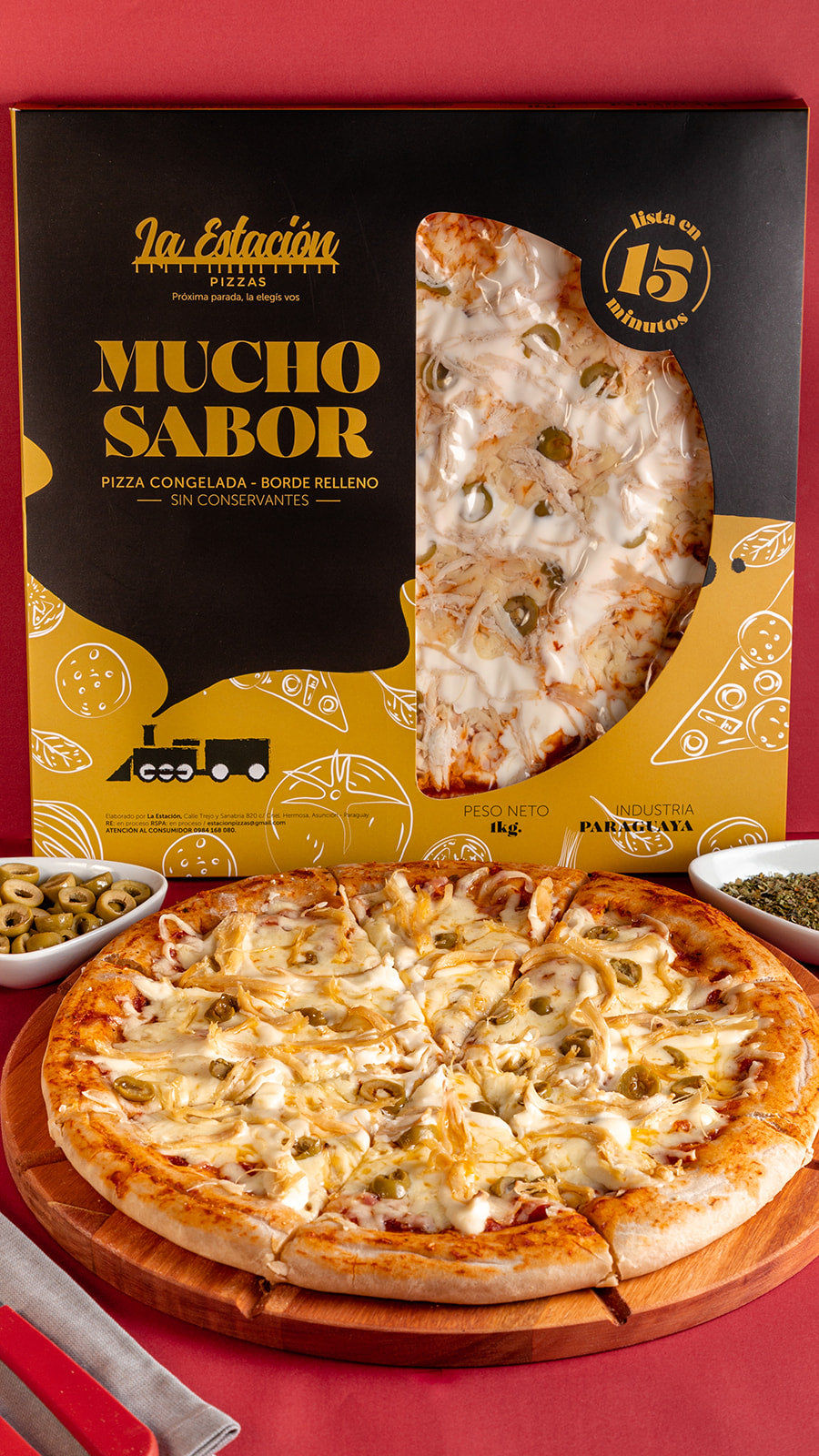 Pizza Catupiry con Pollo Borde Relleno (Congelada)